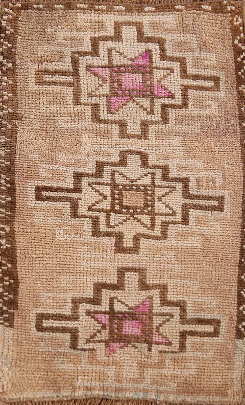 Tribal Wool Anatolian Oriental Foyer Rug 1x2