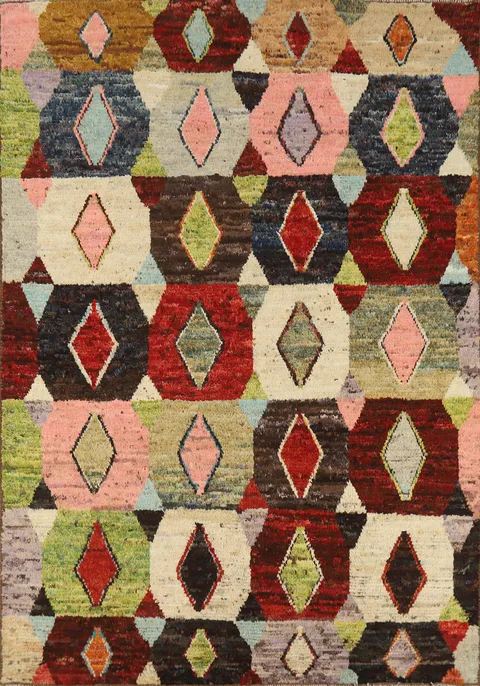 Geometric Wool Moroccan Oriental Area Rug 6x8