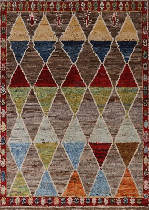 Trellis Wool Moroccan Oriental Area Rug 6x8