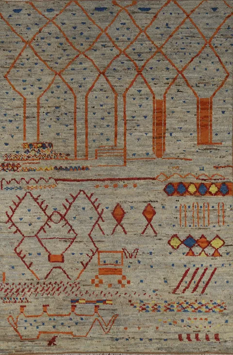 Handmade Moroccan Oriental Area Rug 7x10