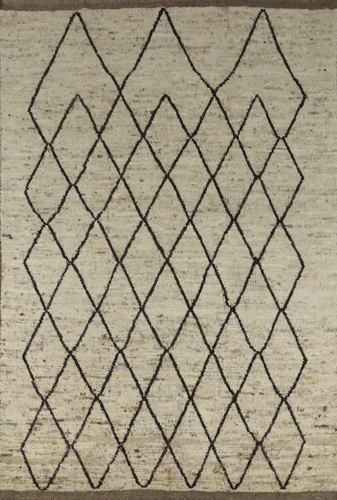 Trellis Wool Moroccan Oriental Area Rug 7x10