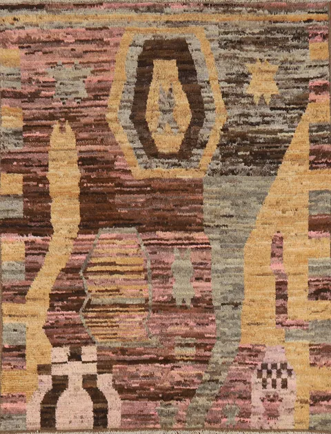 Abstract Geometric Moroccan Oriental Rug 5x7