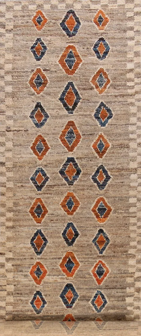 Geometric Moroccan Oriental Runner Rug 4x15