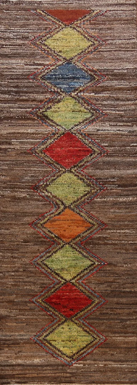 Geometric Moroccan Oriental Runner Rug 4x13