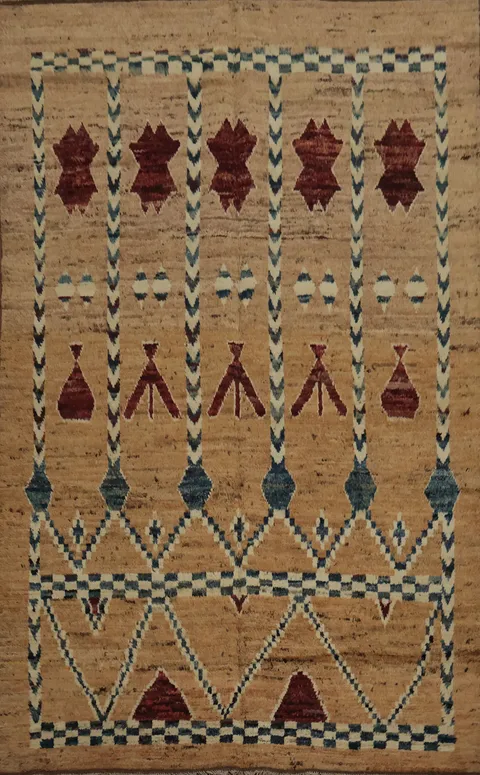Ethnic Style Moroccan Area Rug 7x10 with Unique Symbolic Designs