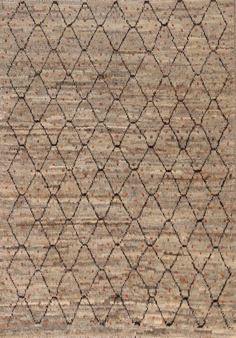 All-Over Trellis Moroccan Oriental Rug 4x6