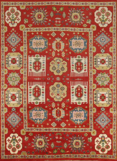 Red Geometric Heriz Serapi Indian Area Rug 8x10