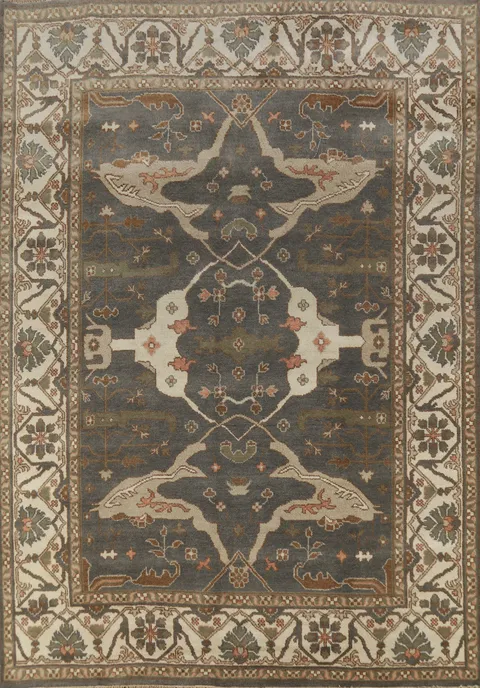 Gray Wool Handmade Oushak Indian Area Rug 8x10