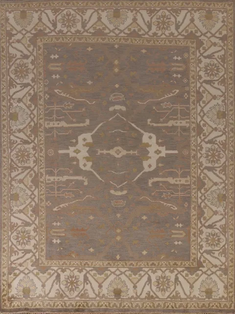 Earth Tone Wool Oushak Indian Area Rug 8x10