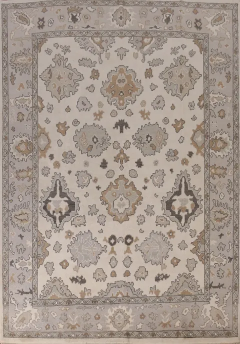 Ivory Wool Oushak Indian Area Rug 8x10