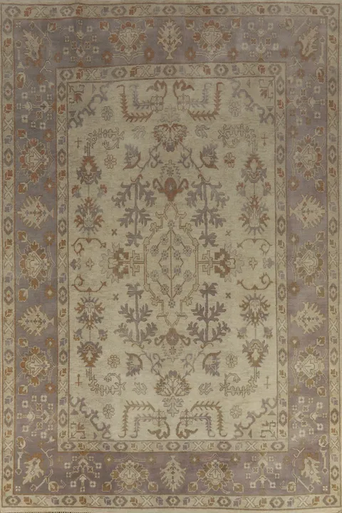 Earth Tone Wool Oushak Indian Area Rug 9x12