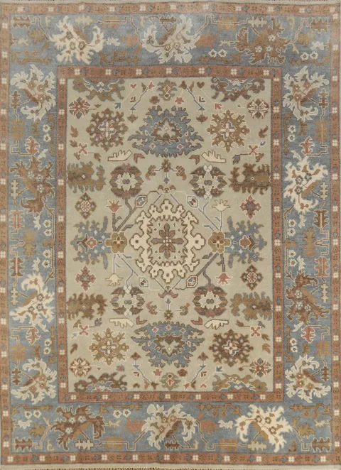 Geometric Wool Oushak Indian Area Rug 8x10