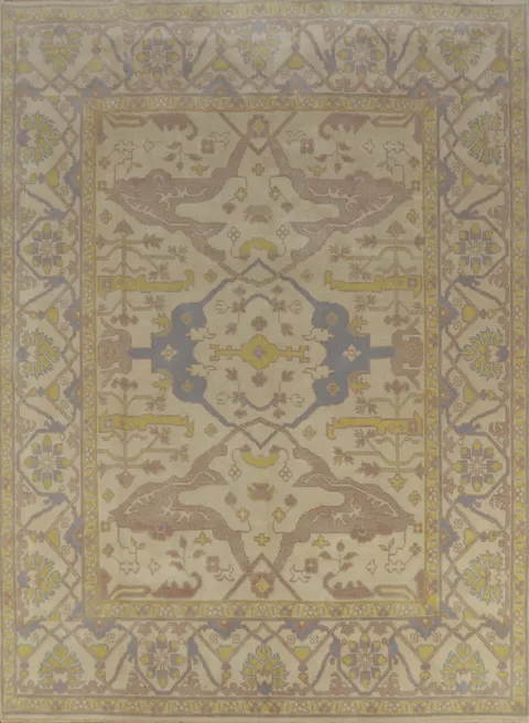 Earth Tone Wool Oushak Indian Area Rug 8x10