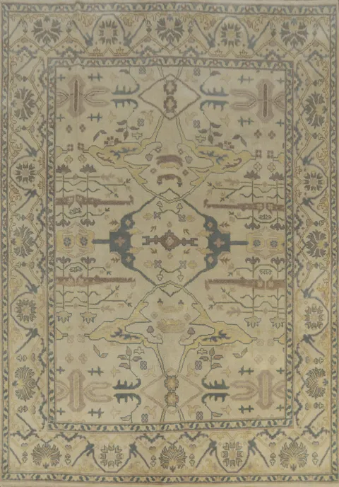 Earth Tone Wool Oushak Indian Area Rug 8x10