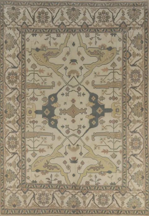 Earth Tone Wool Oushak Indian Area Rug 8x10