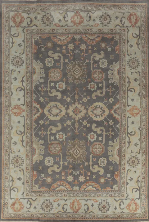 Handmade Gray Oushak Indian Area Rug 9x12