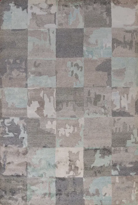 Contemporary Abstract Modern Indian Area Rug 5x8