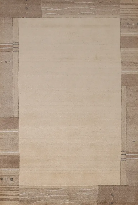 Solid Wool Modern Gabbeh Indian Area Rug 5x8