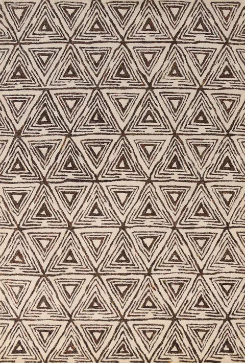 Geometric Handmade Modern Indian Area Rug 5x8