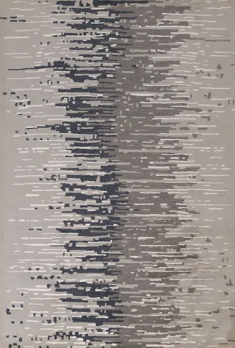 Abstract Gray Modern Indian Area Rug 5x8