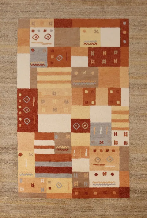 Geometric Gabbeh Indian Area Rug 5x8