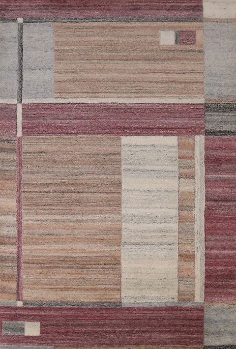 Geometric Wool Modern Indian Area Rug 5x8