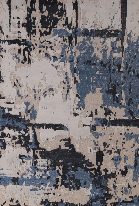 Abstract Wool Modern Indian Area Rug 5x8