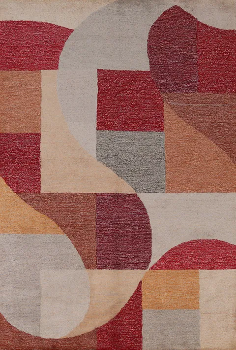 Contemporary Wool Gabbeh Indian Area Rug 5x8