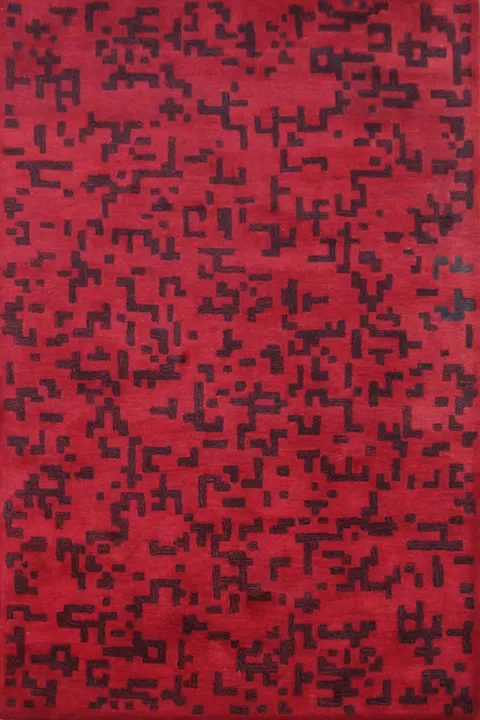 Contemporary Wool Modern Indian Area Rug 5x8