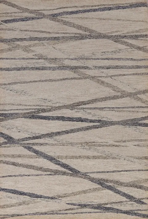 Contemporary Wool Modern Indian Area Rug 5x8