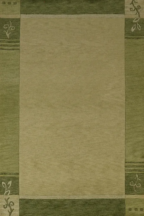 Green Wool Wool Gabbeh Indian Area Rug 5x8