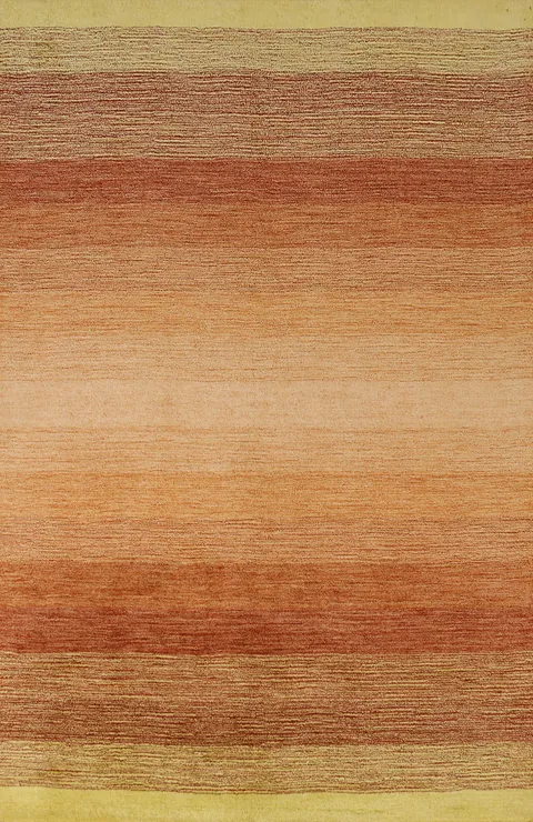 Striped Wool Gabbeh Indian Area Rug 5x8