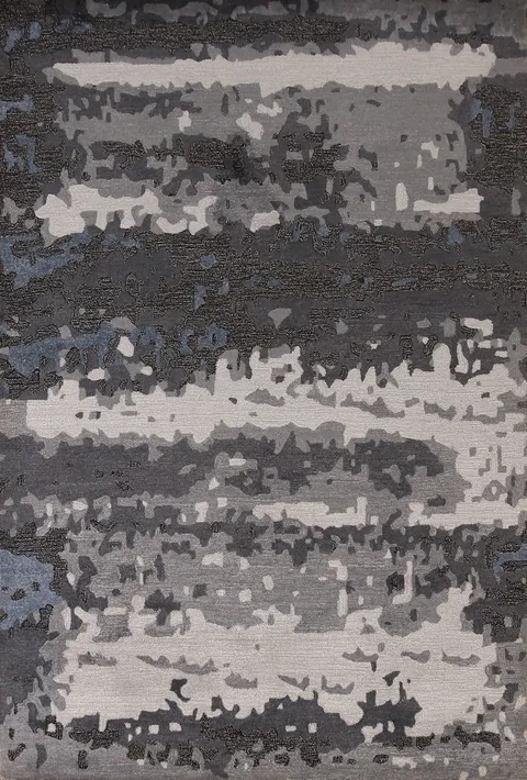 Abstract Wool Modern Indian Area Rug 5x8