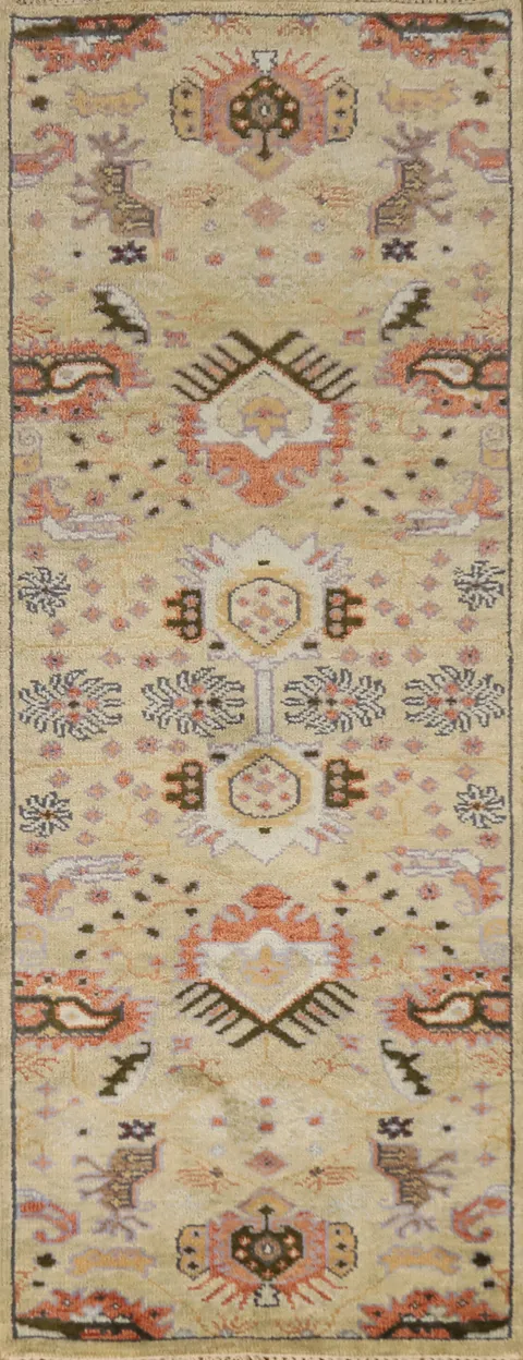 Handmade Heriz Serapi Indian Runner Rug 3x8