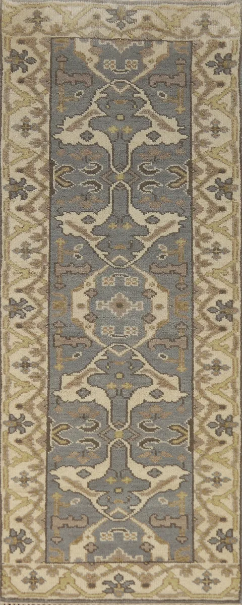 Handmade Oushak Indian Runner Rug 3x8