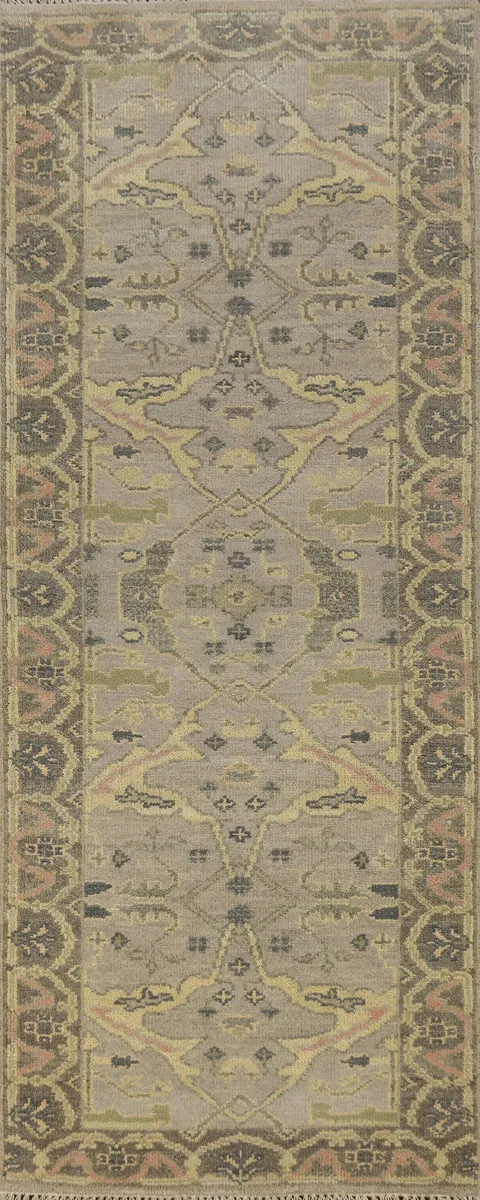 Handmade Oushak Indian Runner Rug 3x8