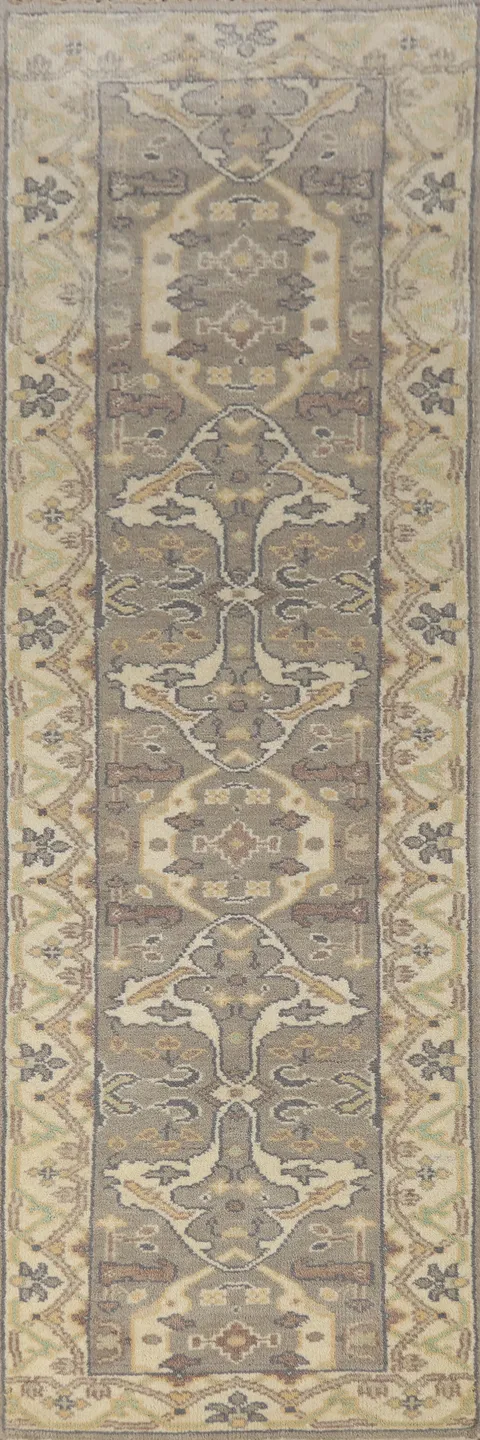 Handmade Oushak Indian Runner Rug 3x10