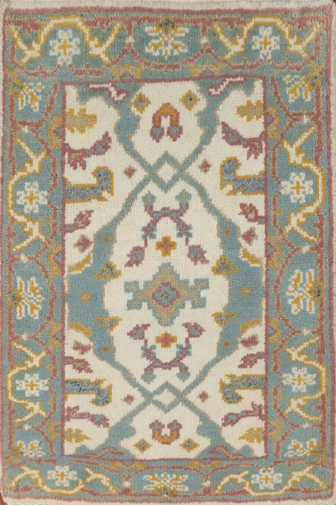 Geometric Wool Oushak Indian Rug 2x3