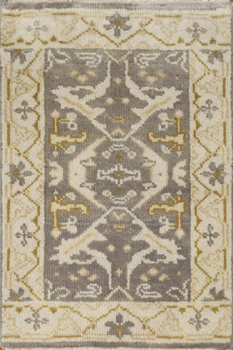 Gray Wool Oushak Indian Rug 2x3