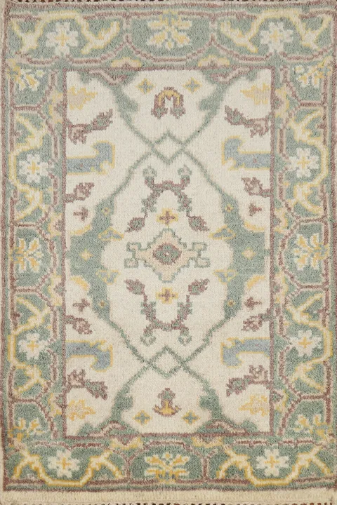 Geometric Wool Oushak Indian Rug 2x3