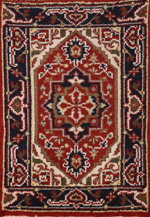 Geometric Heriz Serapi Indian Accent Rug 2x3