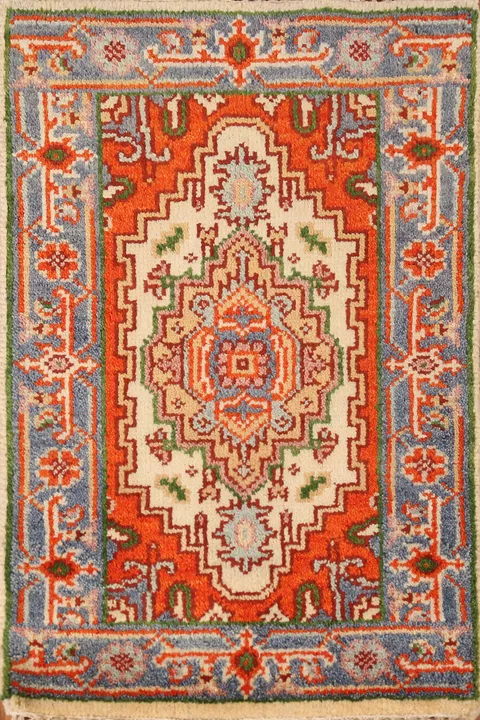 Geometric Heriz Serapi Indian Accent Rug 2x3