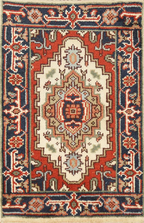 Geometric Heriz Serapi Indian Accent Rug 2x3