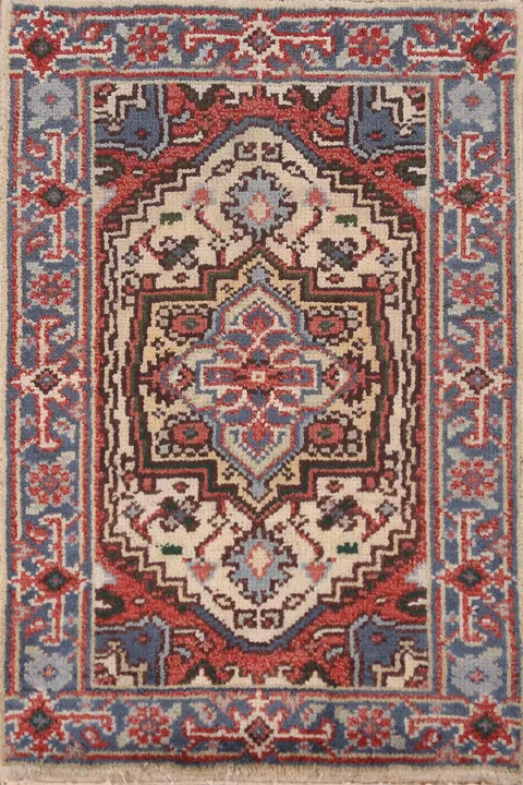 Geometric Heriz Serapi Indian Accent Rug 2x3