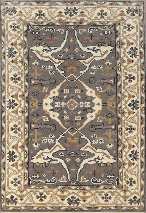 Gray Oushak Indian Rug 4x6