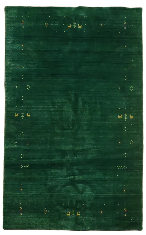 Luxurious Deep Green Area Rug for Modern Interiors 5'x8'