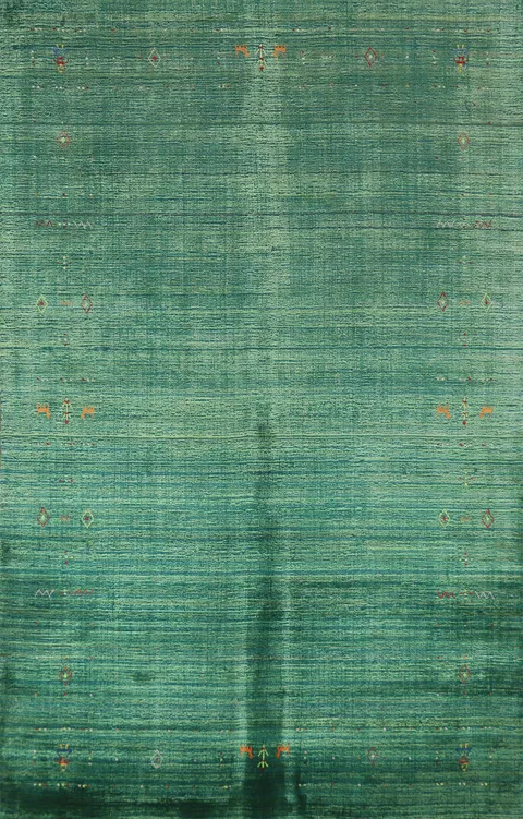 Tribal Green Gabbeh Indian Area Rug 5x8