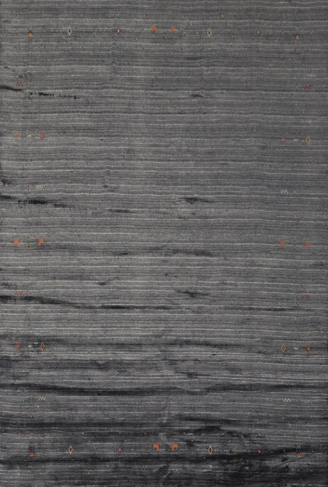 Sleek Gabbeh Area Rug 8x10 Minimalistic Design with Pops of Color