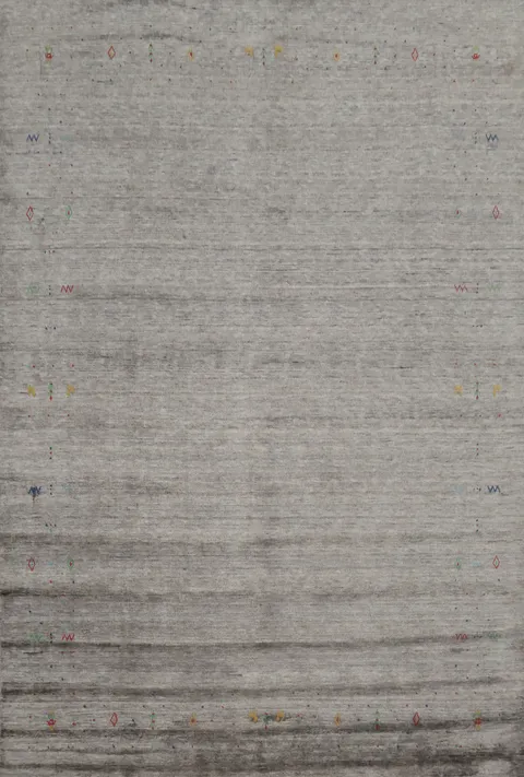 Chic Gabbeh Area Rug 8x10 with Minimalistic and Artistic Touch