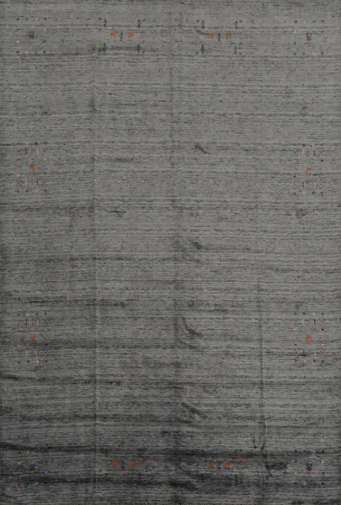 Elegant Gray Handmade Gabbeh Area Rug 8x10 for Modern Living Spaces